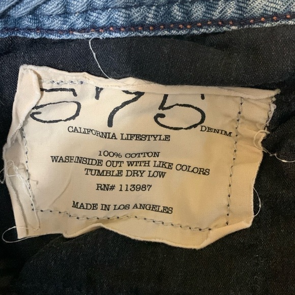 575 Denim Blue Denim Bootcut Distressed Ripped Frayed Low-rise 5 Pocket Jeans 28 - Picture 10 of 17